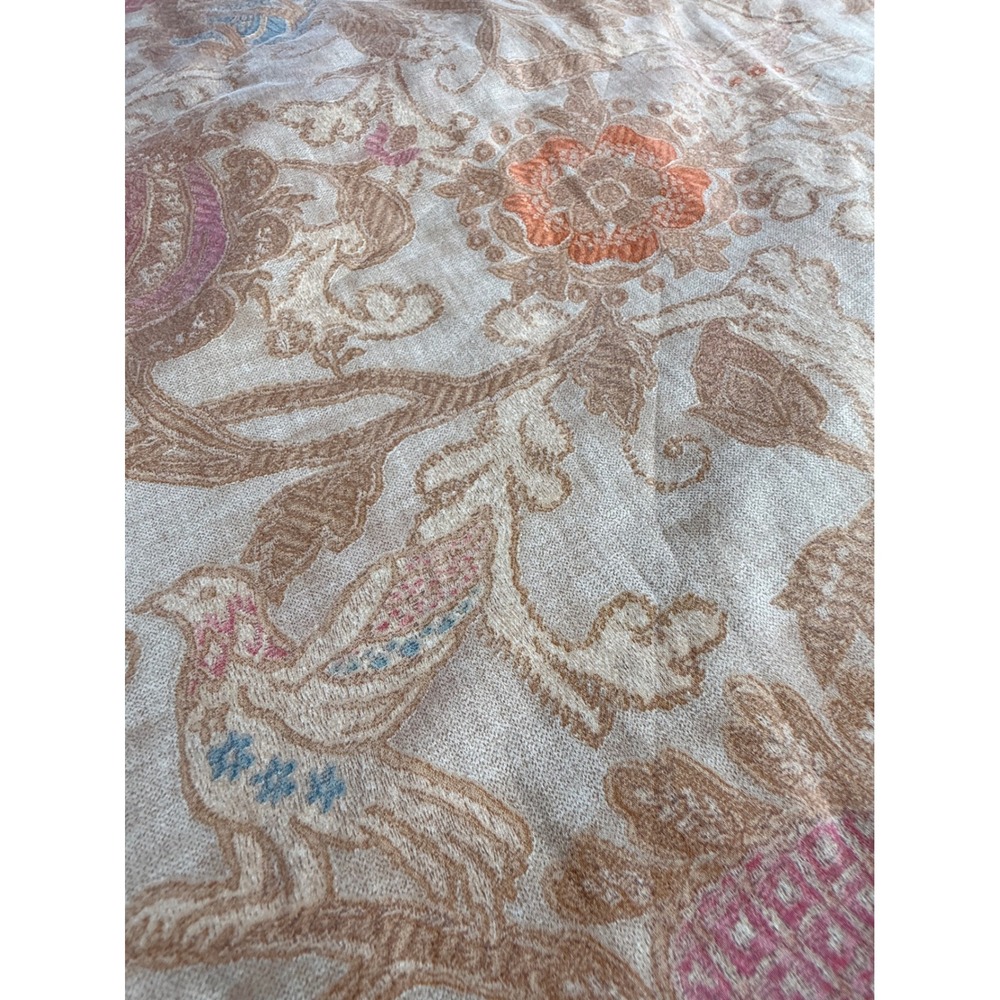 Ralph Lauren Venetian Court Queen Flat Sheet Floral Paisley Tan - Picture 4 of 6